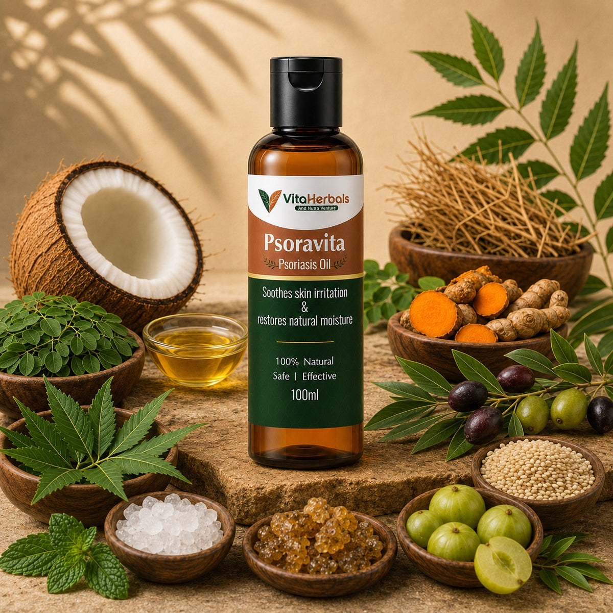 VITAHERBALS Psorovita Gel + Psoriasis Oil Combo Pack for Skin Care