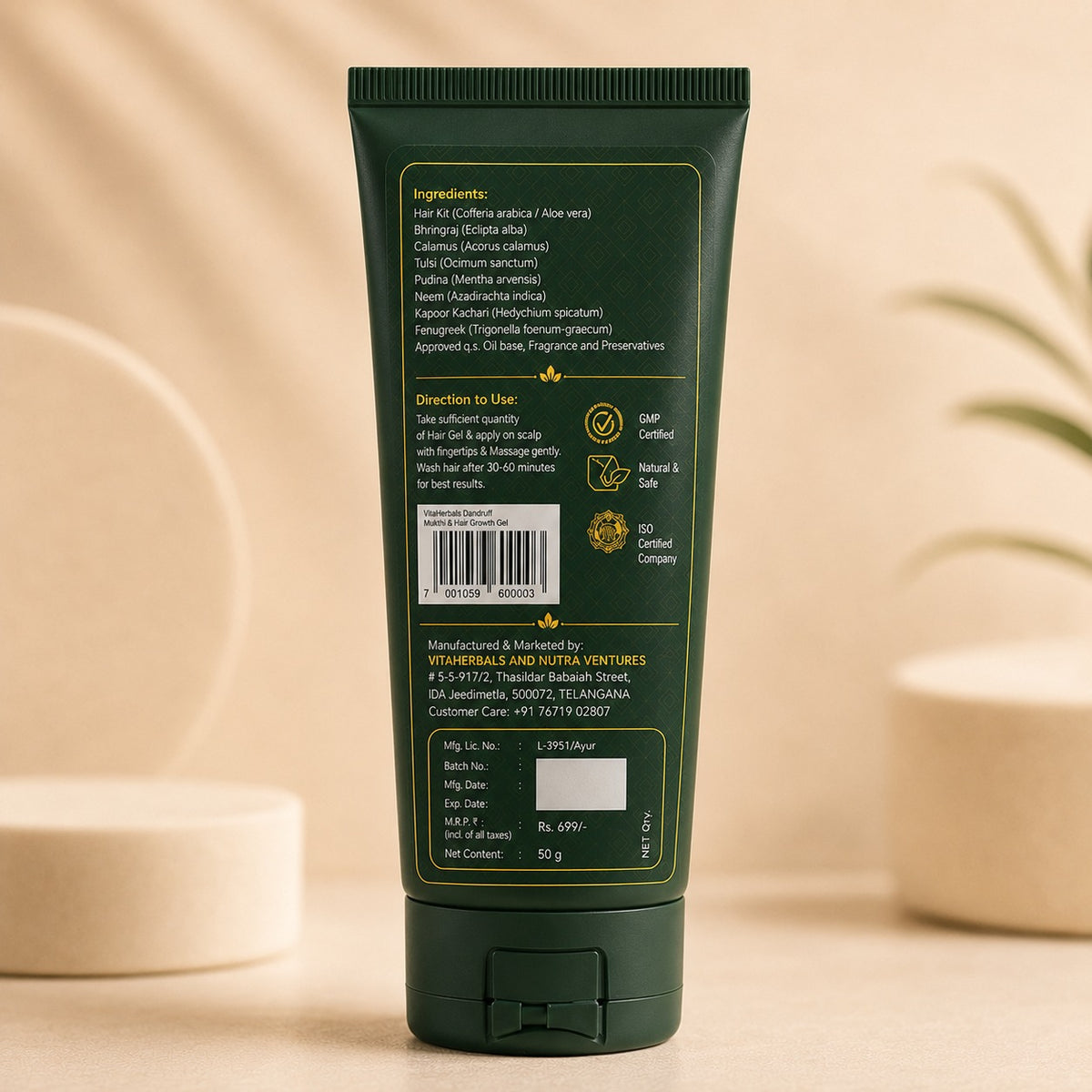VITAHERBALS Dandruff Mukthi & Hair Growth Herbal Hair Gel